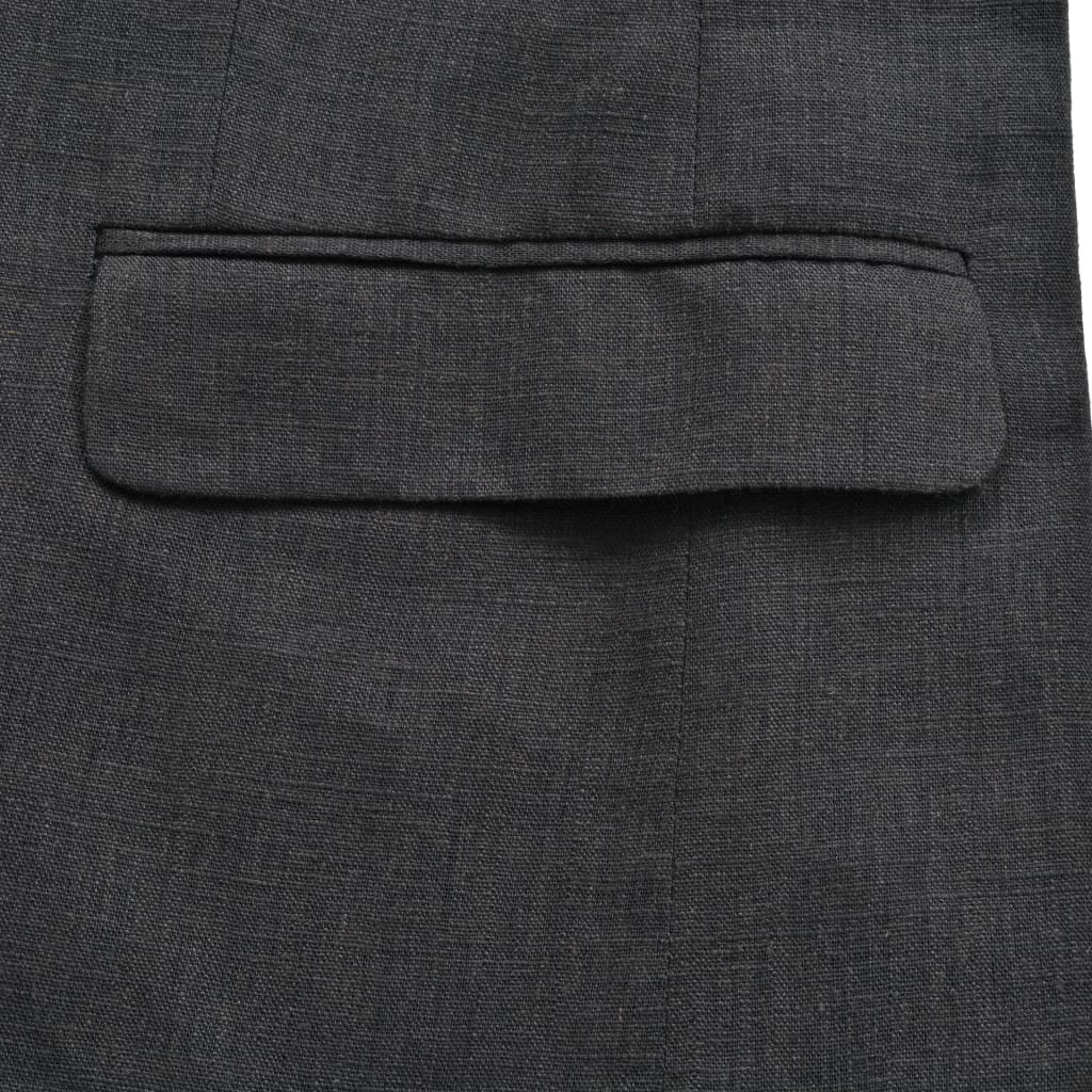 vidaXL Vyriškas 2 d. lininis kostiumas, 52 dydis, tamsiai pilkas