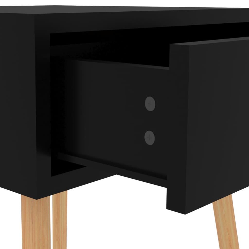 vidaXL Naktinė spintelė, juoda, 40x40x56cm, apdirbta mediena, blizgi