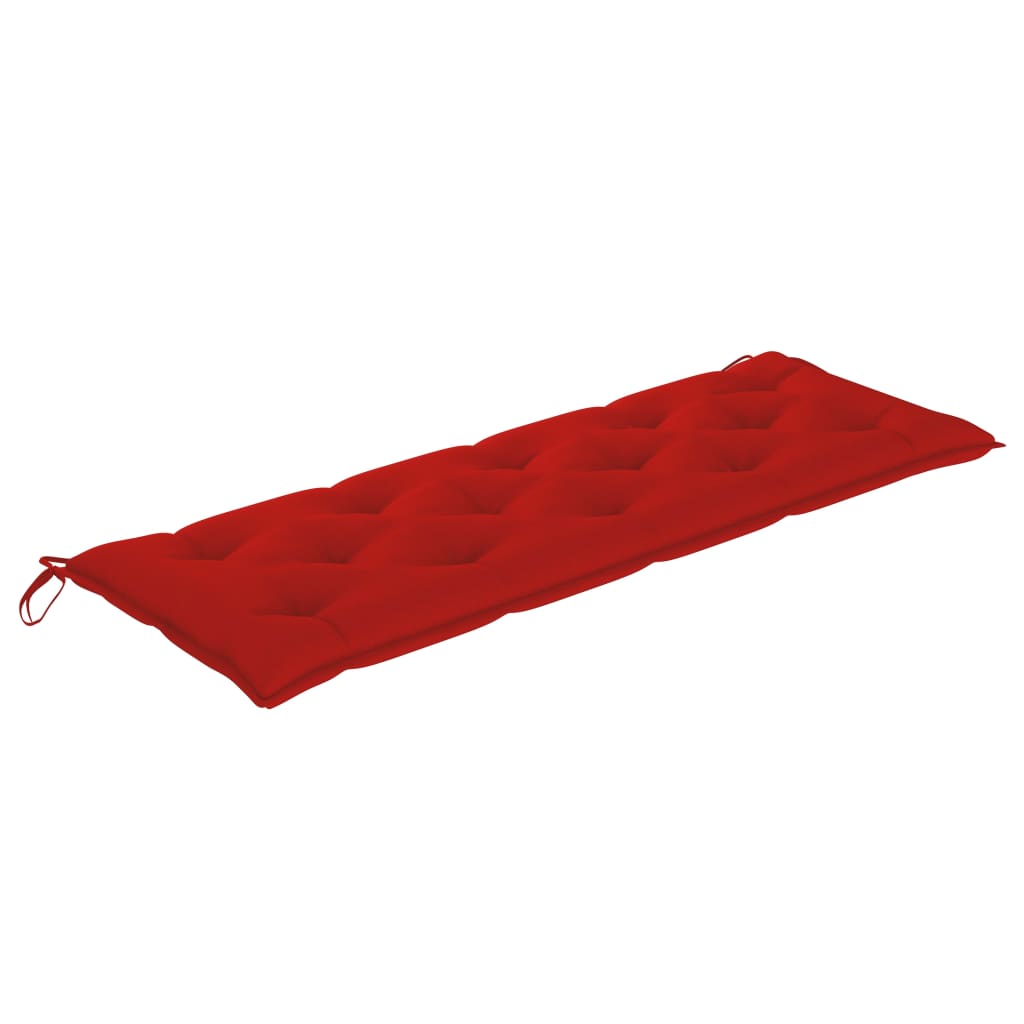 vidaXL Batavia suoliukas su raudona pagalve, 150cm, tikmedžio masyvas