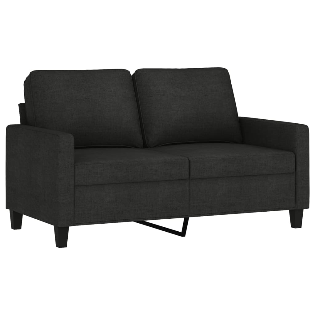 vidaXL Dvivietė sofa, juodos spalvos, 120cm, audinys