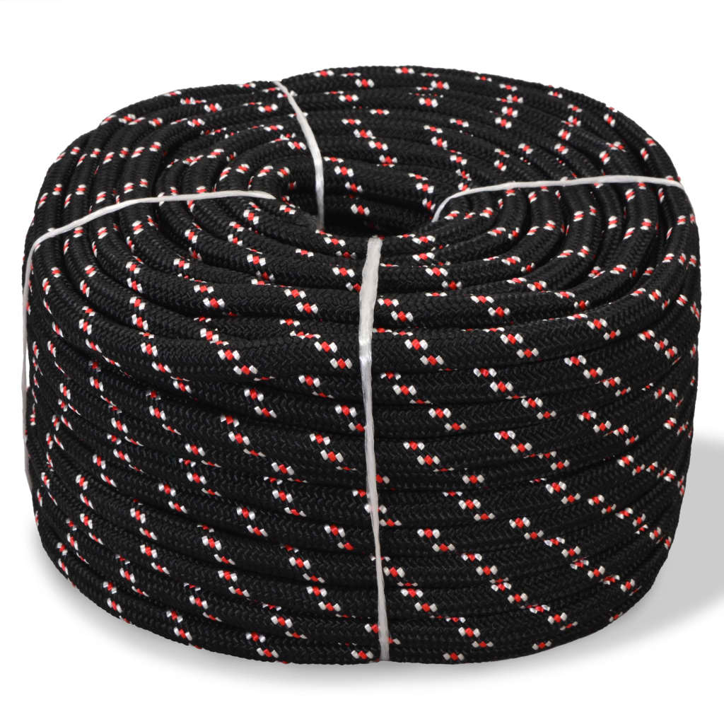 vidaXL Jūrinė virvė, juoda, 500m, polipropilenas, 6mm