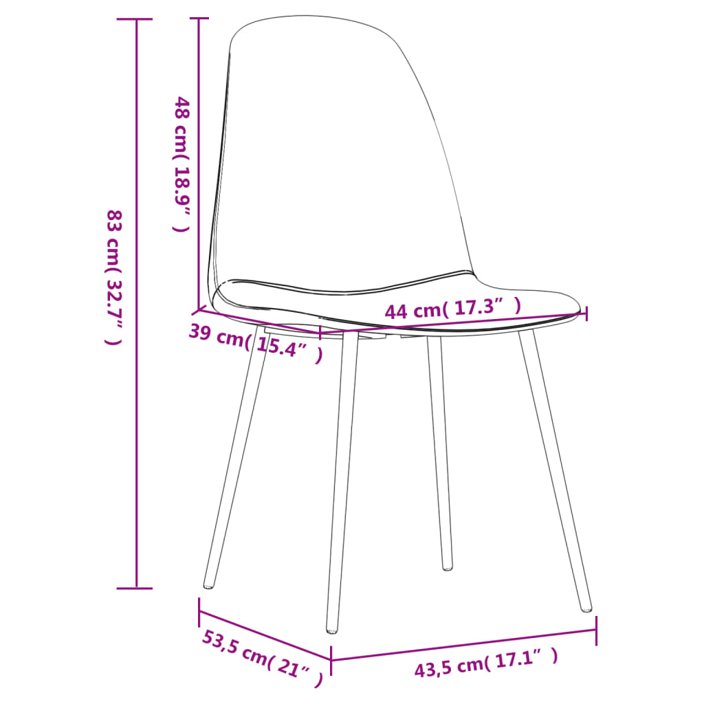 vidaXL Valgomojo kėdės, 4vnt., rudos, 45x53,5x83cm, dirbtinė oda