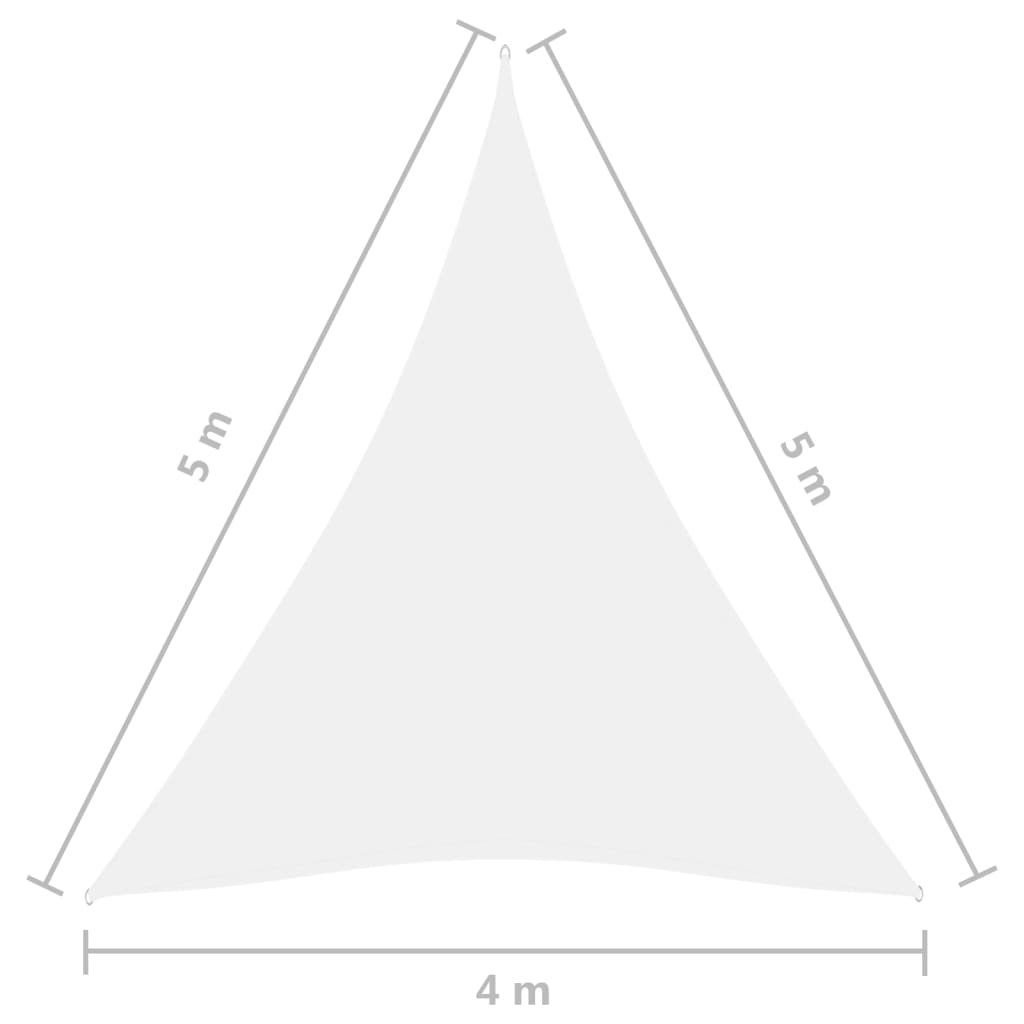vidaXL Uždanga nuo saulės, balta, 4x4x5m, oksfordo audinys, trikampė