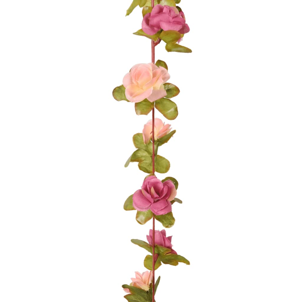 vidaXL Dirbtinių gėlių girliandos, 6vnt., rožių raudonos, 250cm