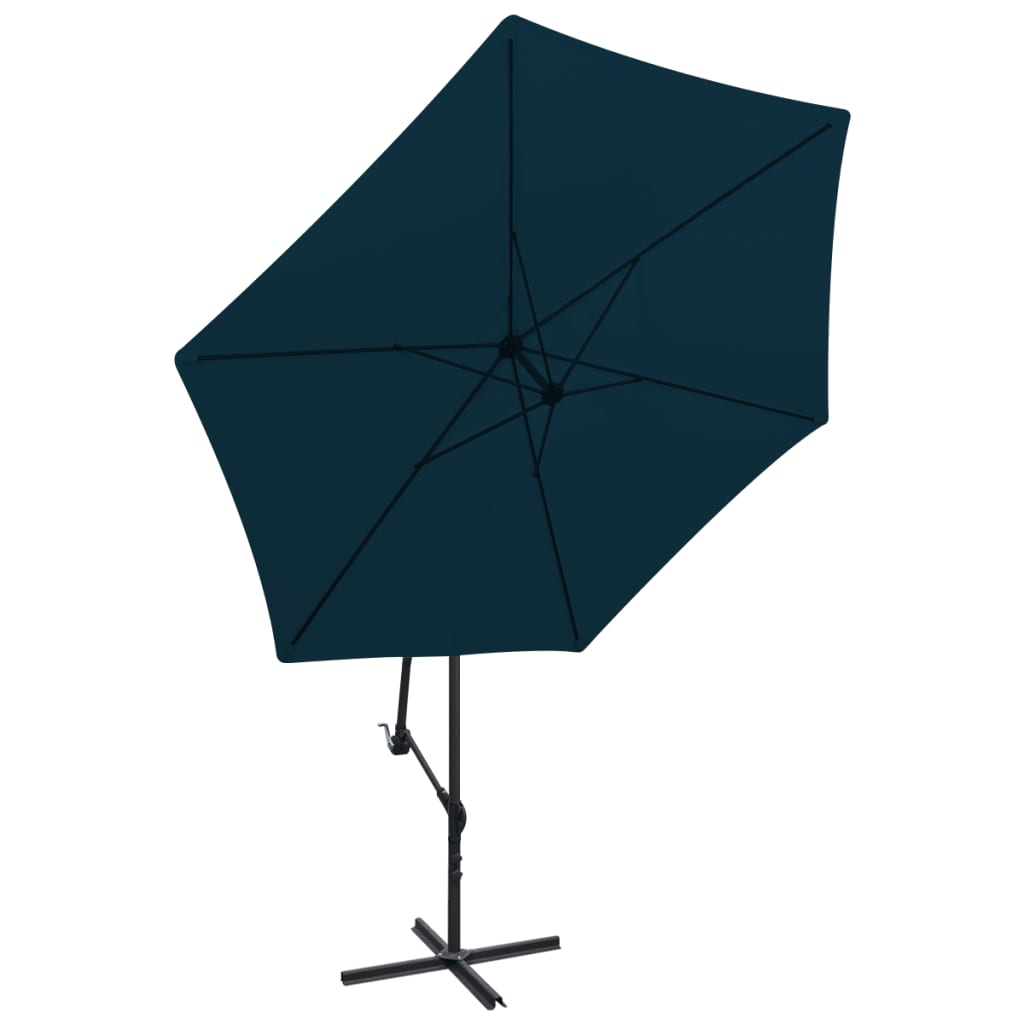 vidaXL Gembės formos lauko skėtis, 3 m, mėlynas