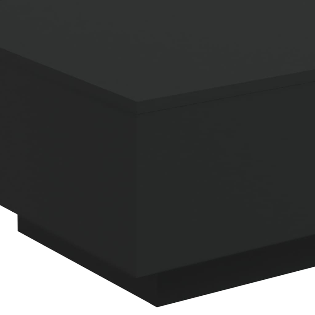 vidaXL Kavos staliukas su LED lemputėmis, juodos spalvos, 55x55x31cm