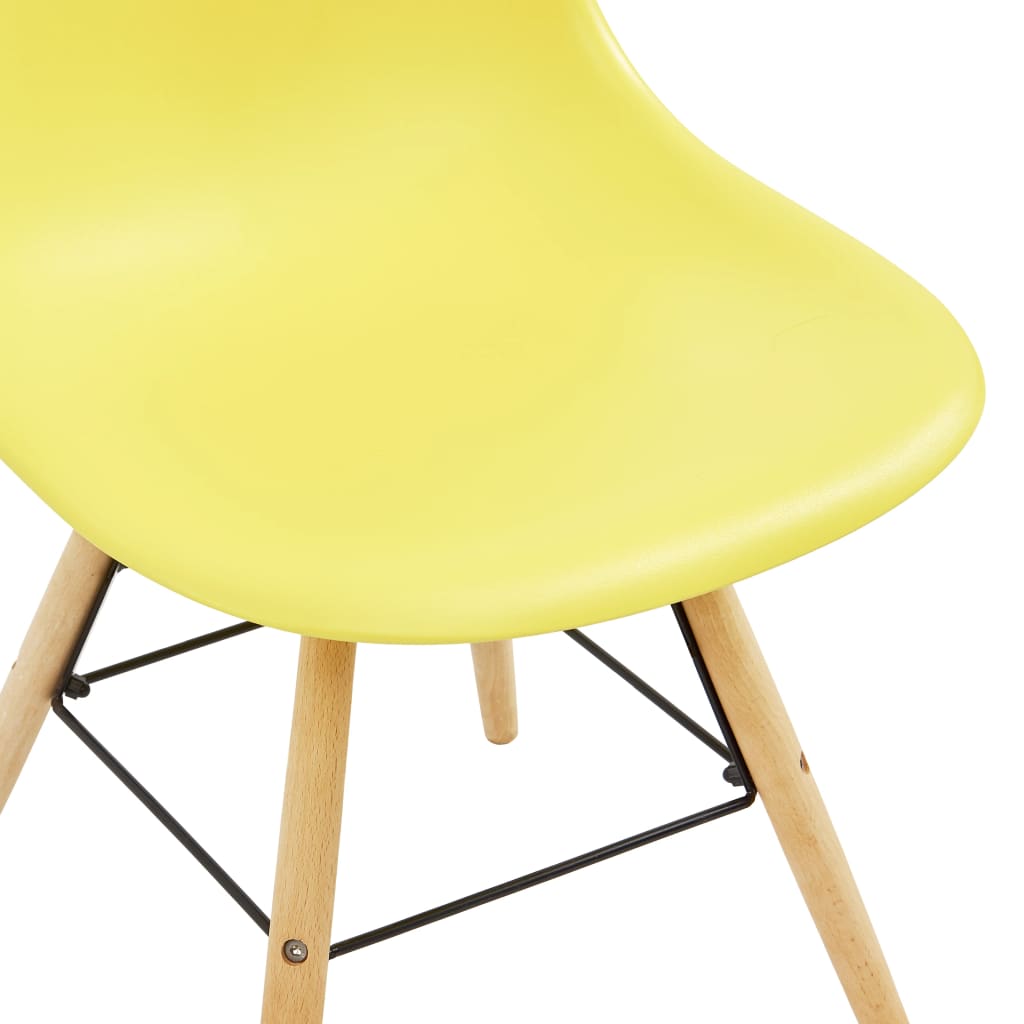 vidaXL Valgomojo kėdės, 2 vnt., geltonos spalvos, plastikas