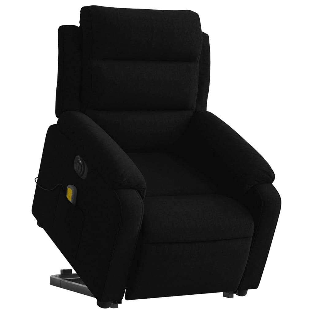 vidaXL Elektrinis atsistojantis masažinis krėslas, juodas, aksomas