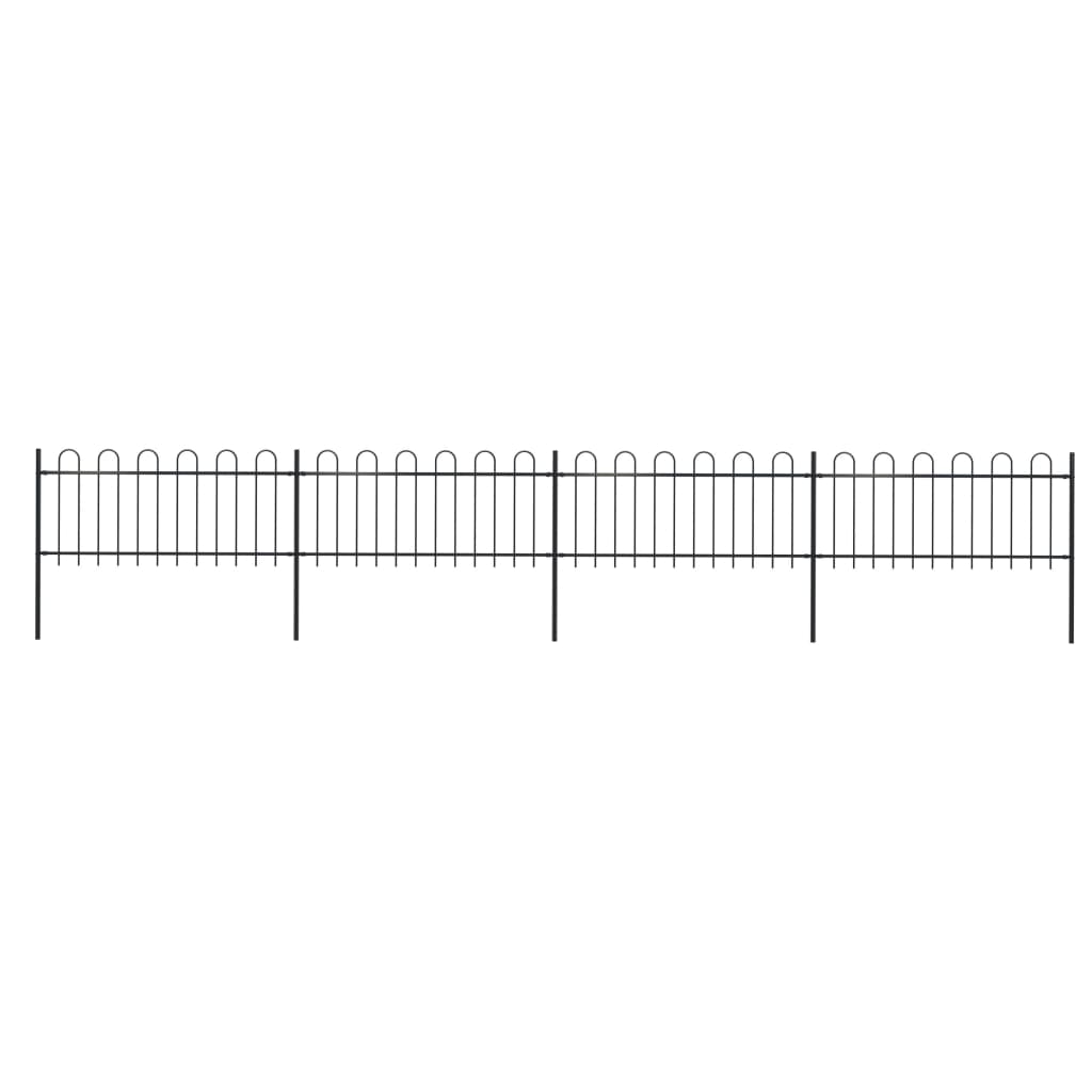 vidaXL Sodo tvora su apvaliais viršugaliais, juoda, 6,8x0,8 m, plienas