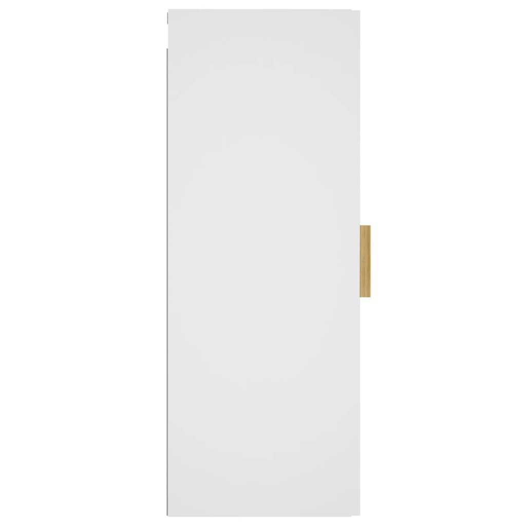 vidaXL Sieninė spintelė, balta, 34,5x34x90cm, apdirbta mediena