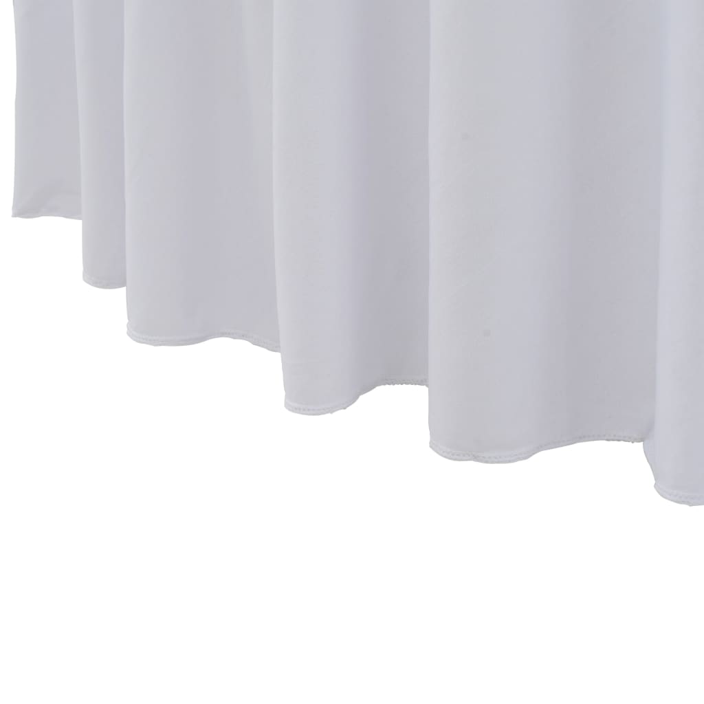 vidaXL Įtempiamos staltiesės su sijonais, 2vnt., baltos, 150x74cm