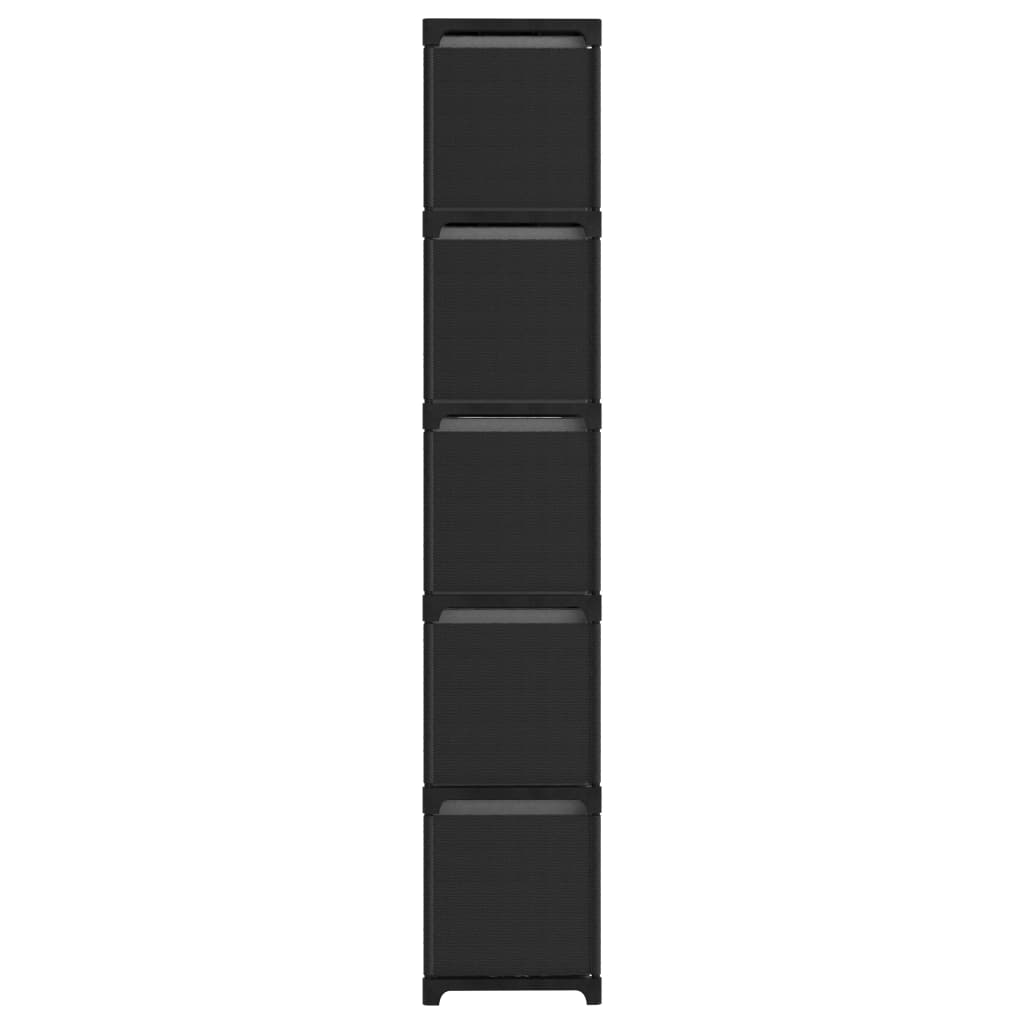 vidaXL Lentyna su 15 dėžių, juodos spalvos, 103x30x175,5cm, audinys