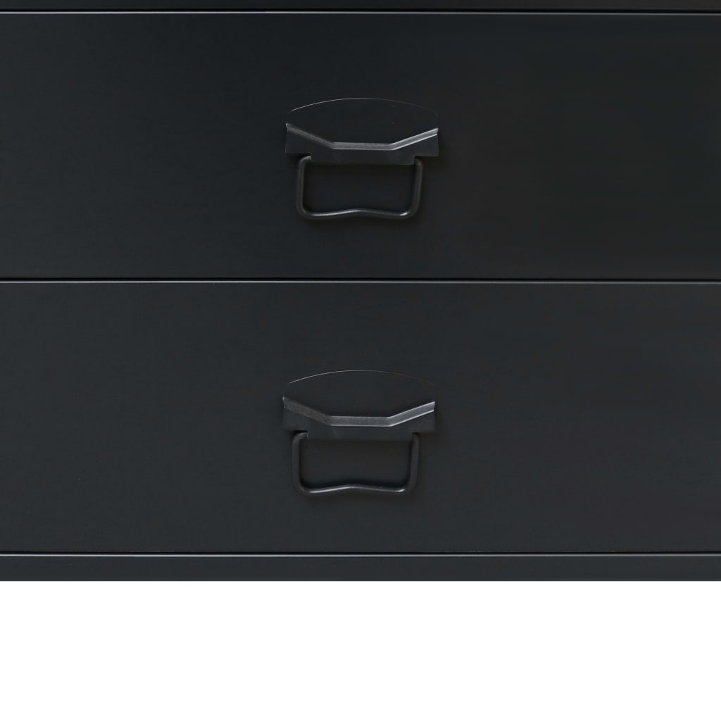vidaXL Komoda su stalčiais, metalas, industr. st., 78x40x93cm, juoda