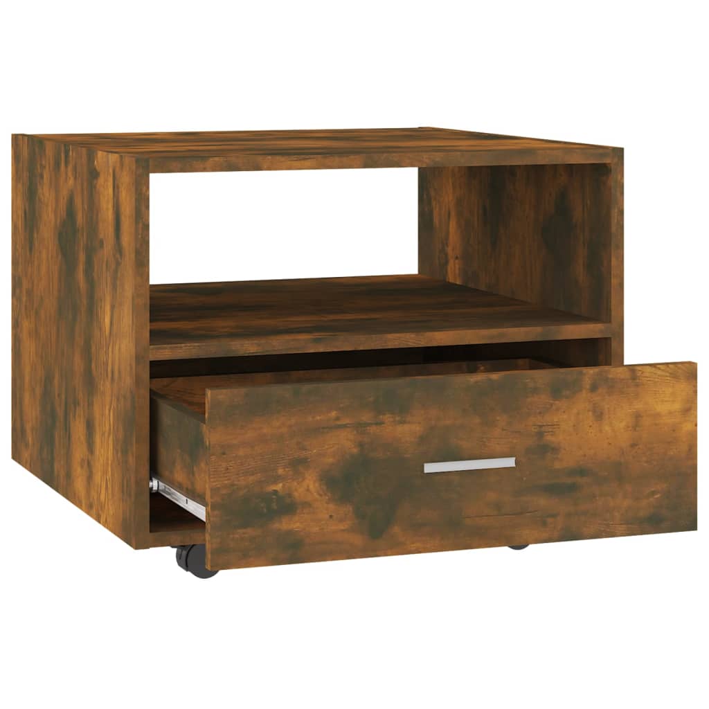 vidaXL Kavos staliukas, dūminio ąžuolo, 55x55x40cm, apdirbta mediena