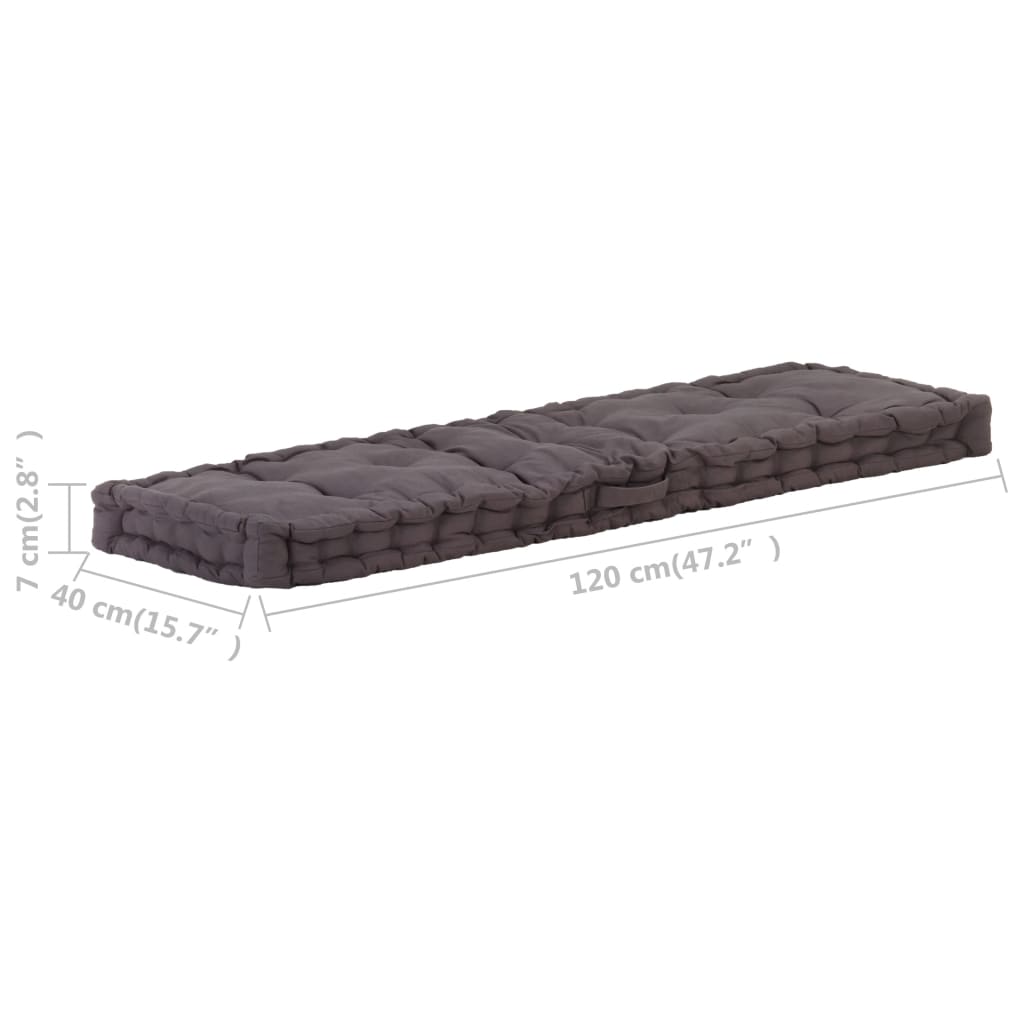 vidaXL Grindų/paletės pagalvėlės, 2vnt., antracito spalvos, medvilnė