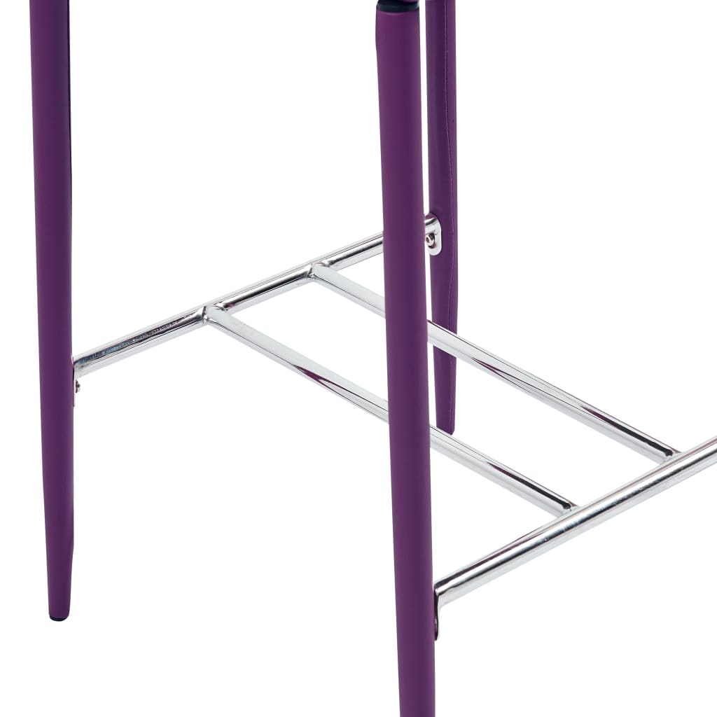 vidaXL Baro baldų komplektas, 3 dalių, violetinis, dirbtinė oda