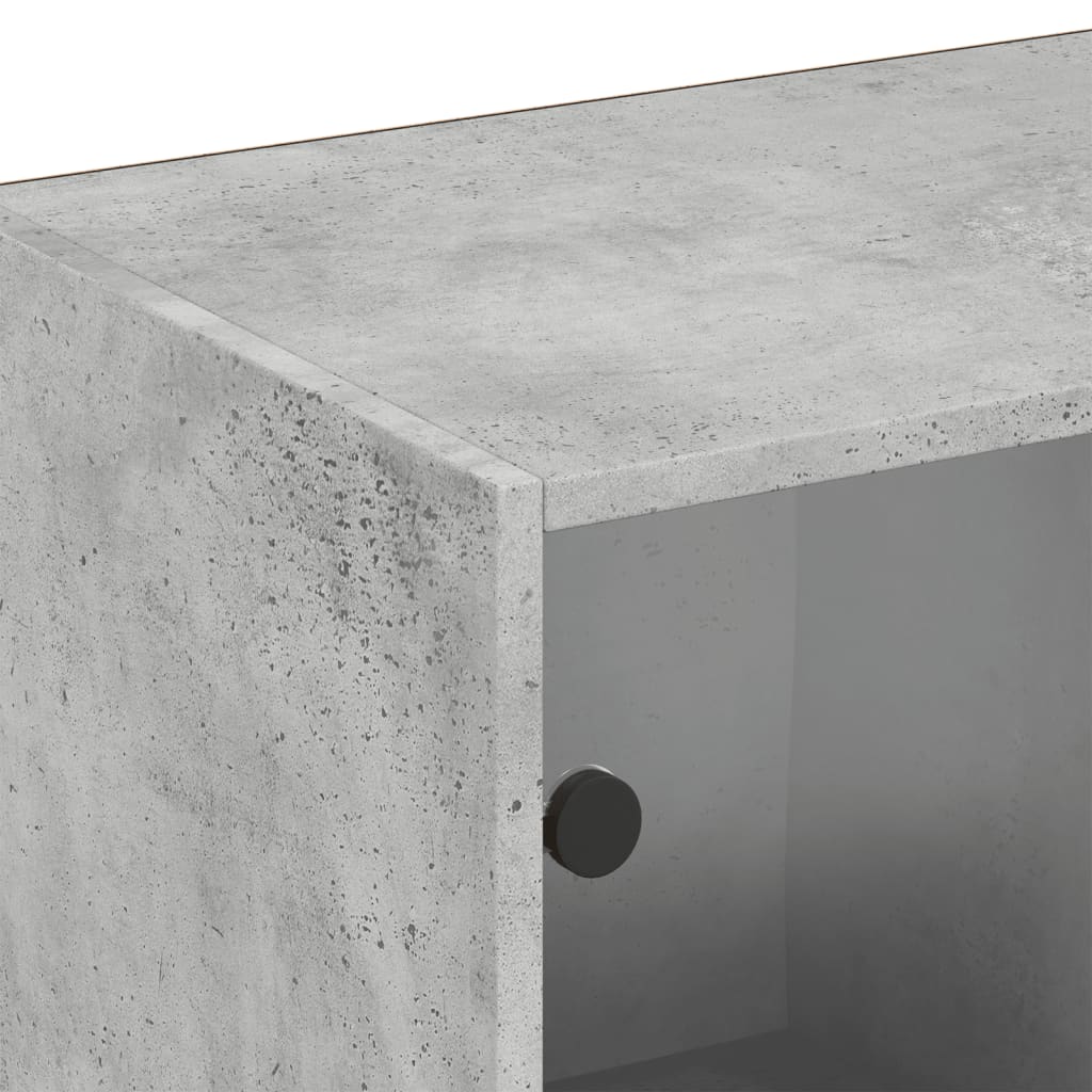 vidaXL Knygų spinta su durelėmis, betono pilka, 204x37x75cm, mediena