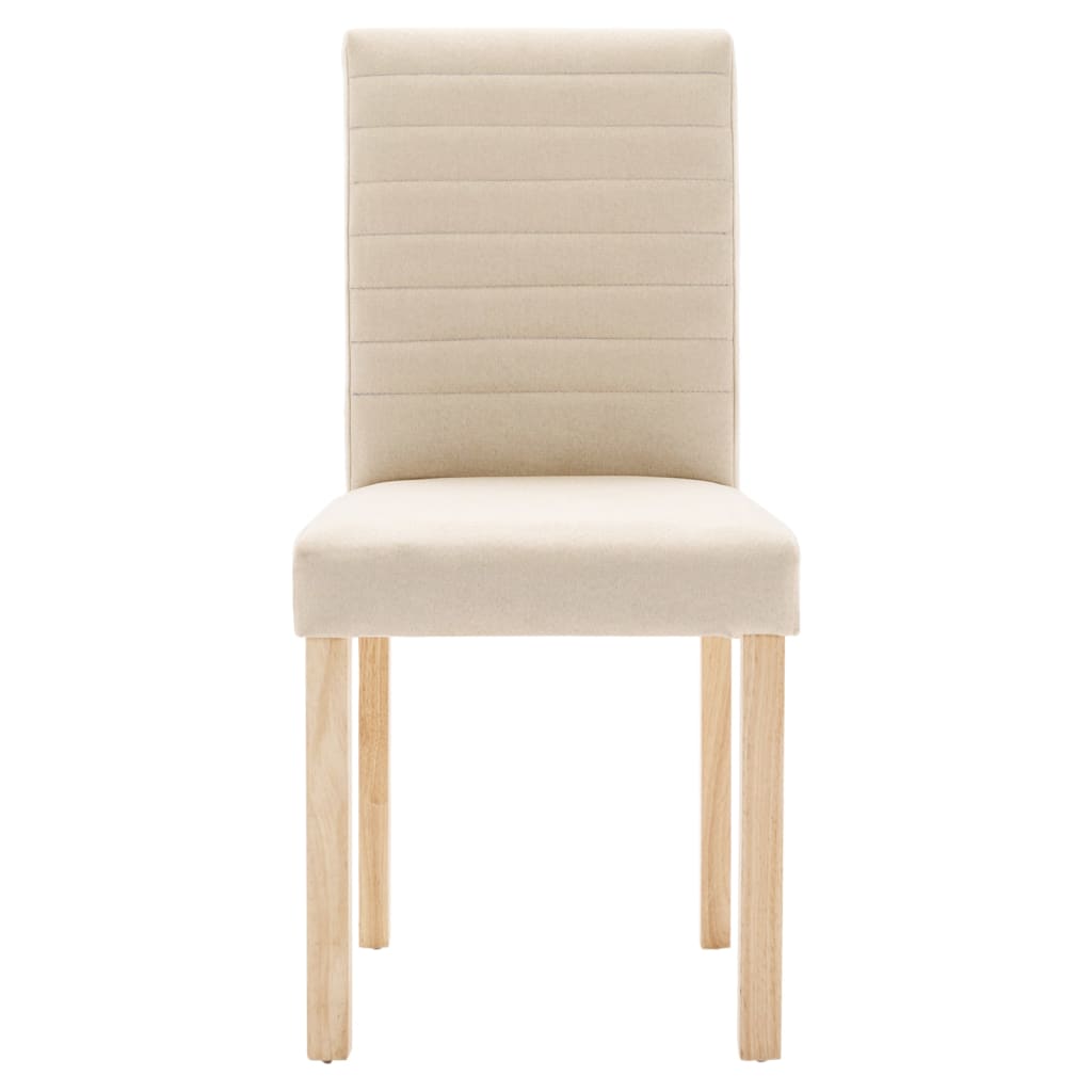 vidaXL Valgomojo kėdės, 4vnt., kreminės spalvos, audinys