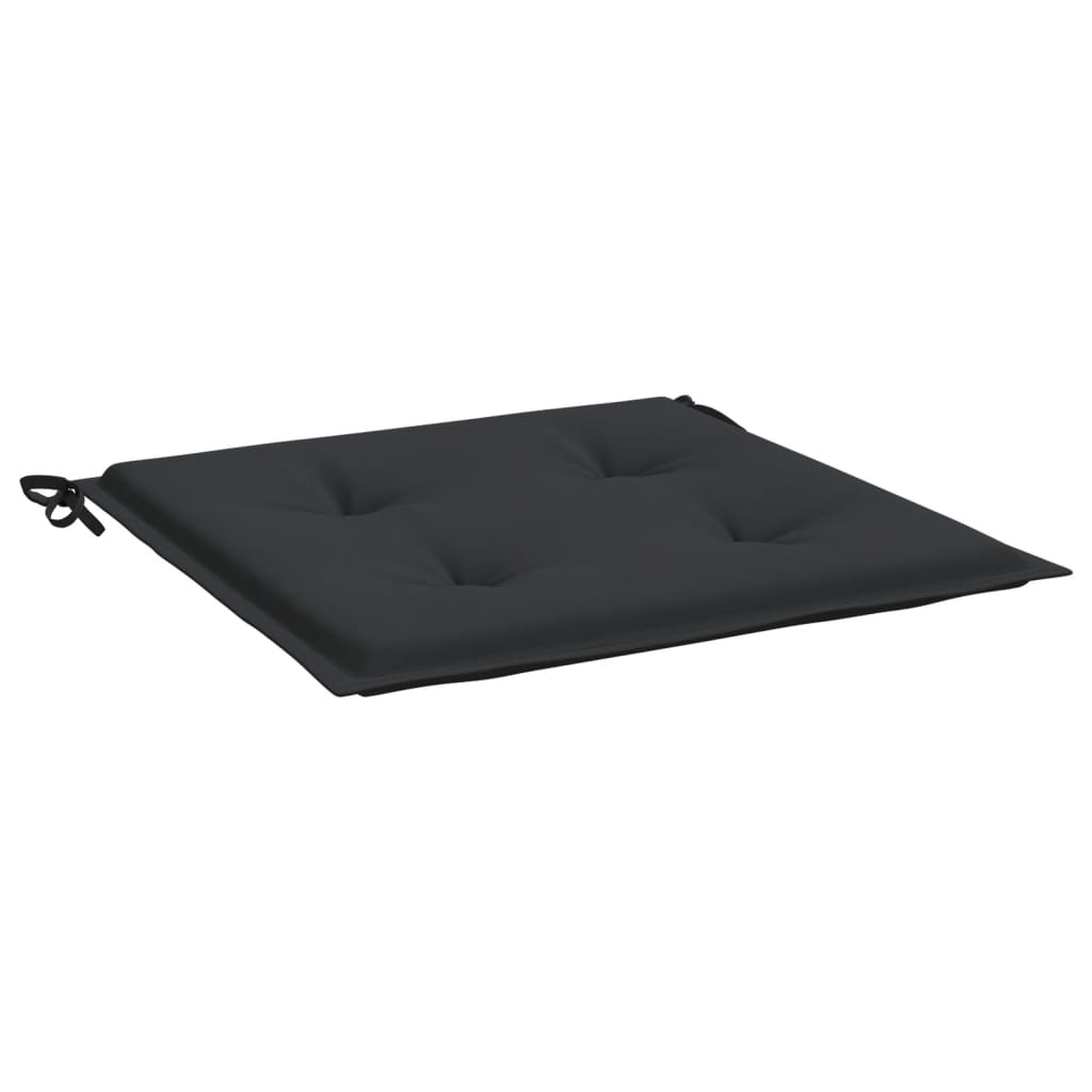 vidaXL Sodo kėdės pagalvėlės, 6vnt., juodos, 50x50x3cm, audinys