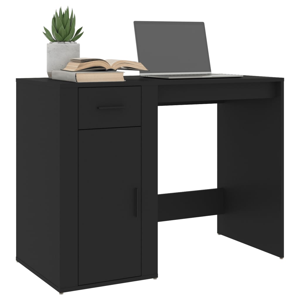 vidaXL Rašomasis stalas, juodos spalvos, 100x49x75cm, apdirbta mediena