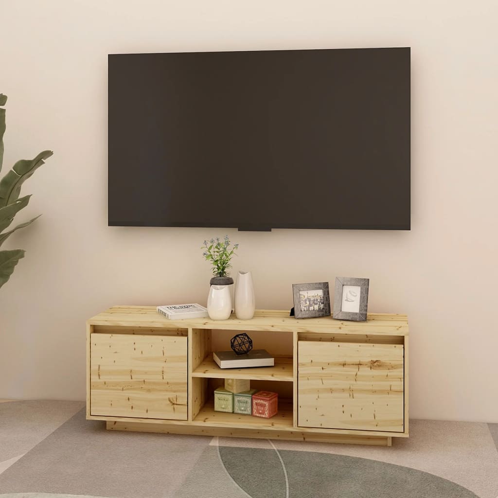 vidaXL Televizoriaus spintelė, 110x30x40cm, eglės medienos masyvas
