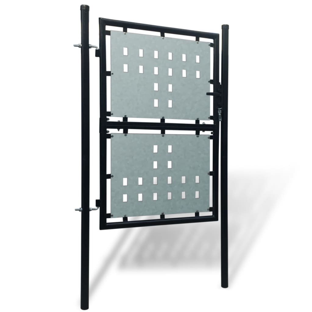 vidaXL Viengubi vartai, juodos spalvos, 100x250cm