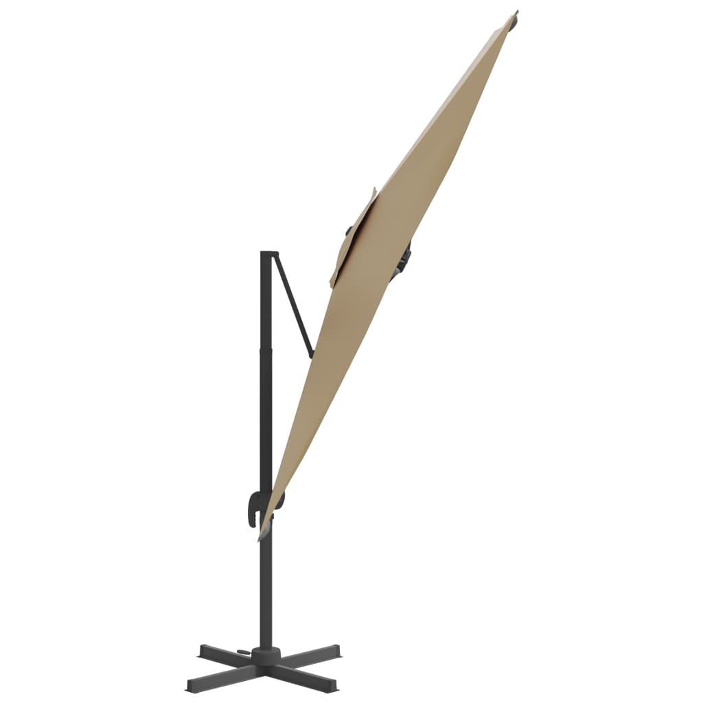 vidaXL Gembės formos skėtis su aliuminio stulpu, taupe, 400x300cm