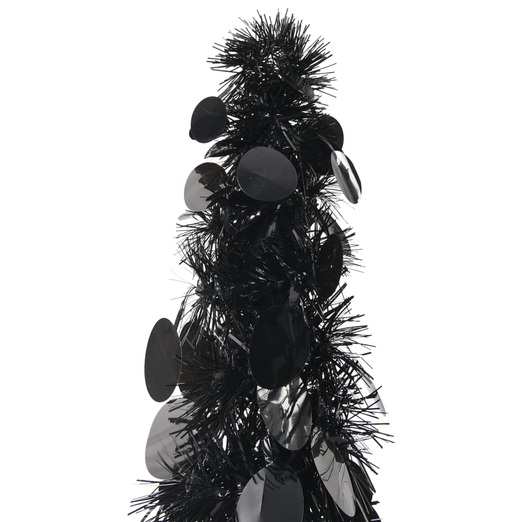 vidaXL Išskleidžiama dirbtinė Kalėdų eglutė, juoda, 180cm, PET