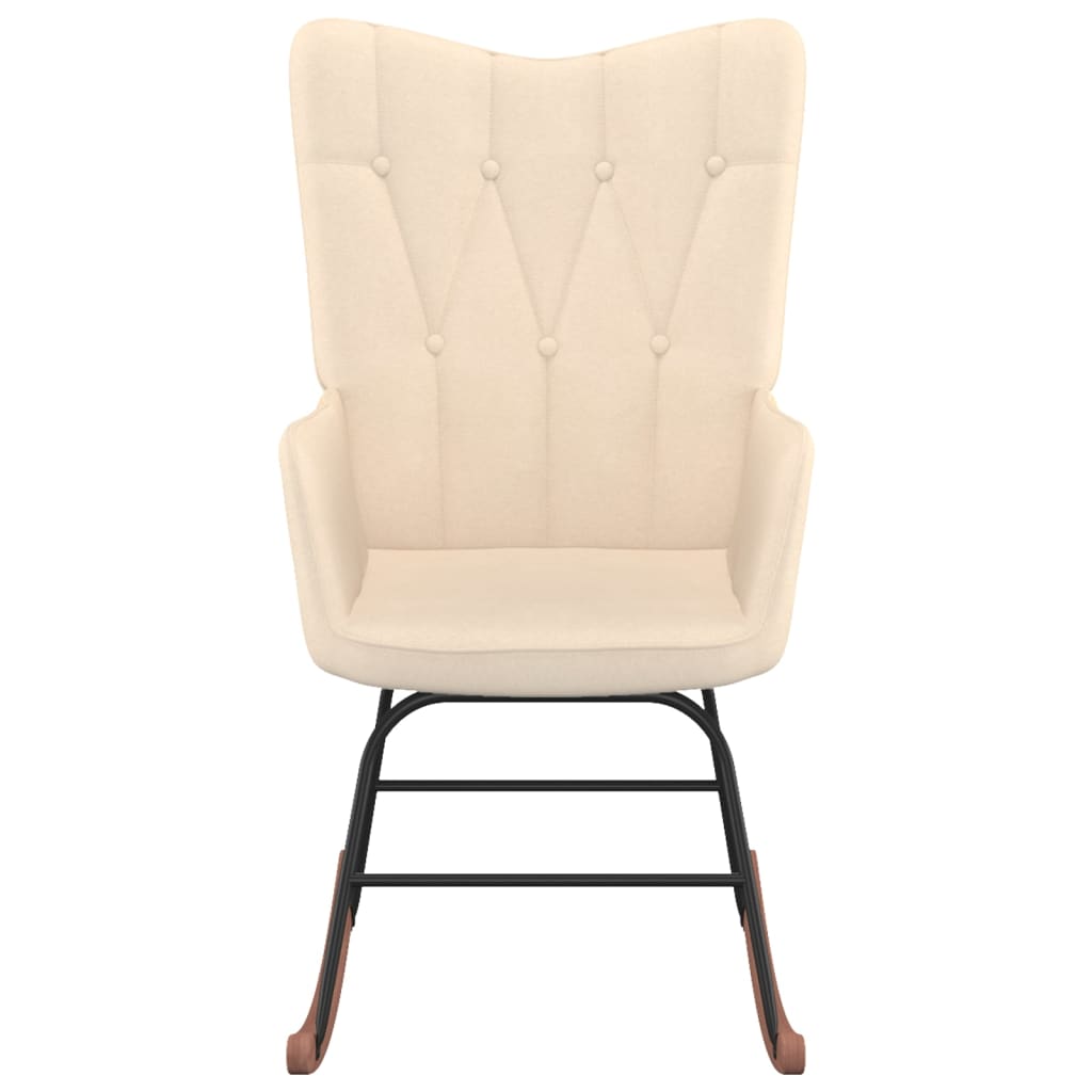 vidaXL Supama kėdė su pakoja, kreminės spalvos, audinys