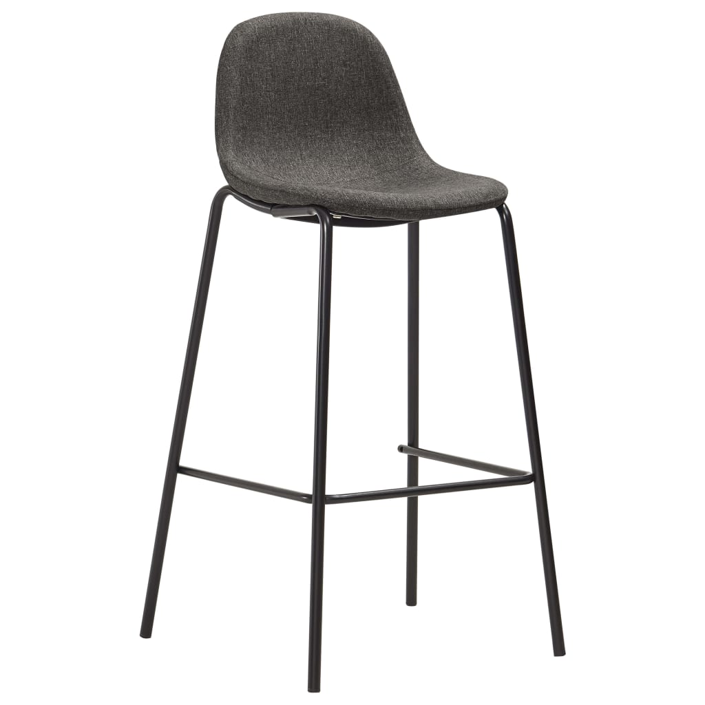 vidaXL Baro kėdės, 2 vnt., tamsiai pilkos spalvos, audinys