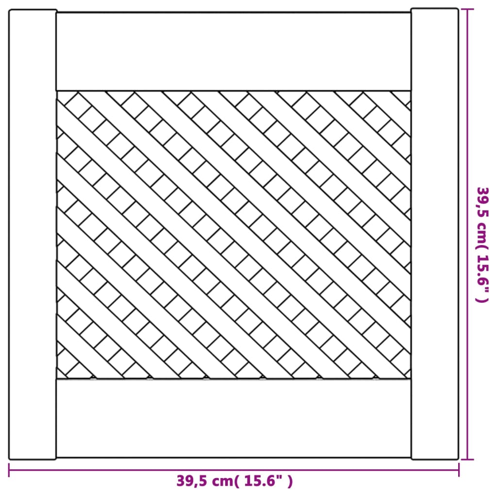 vidaXL Spintelės durelės, 2vnt., 39,5x39,5 cm, pušis, grotelių dizaino