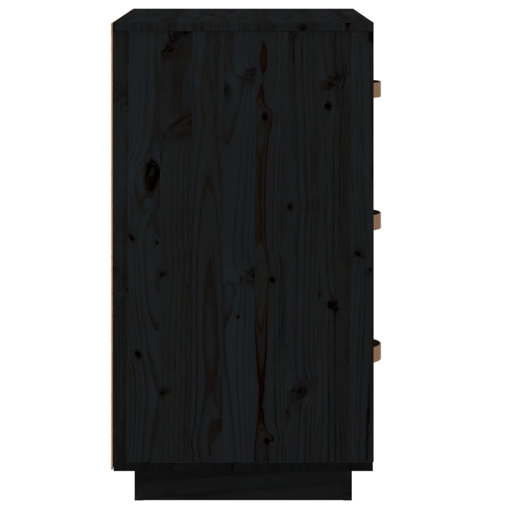 vidaXL Naktinė spintelė, juoda, 40x40x75cm, pušies medienos masyvas