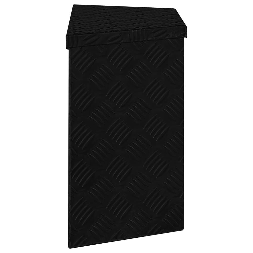 vidaXL Aliuminio dėžė, juodos spalvos, 70x24x42cm, trapecijos formos