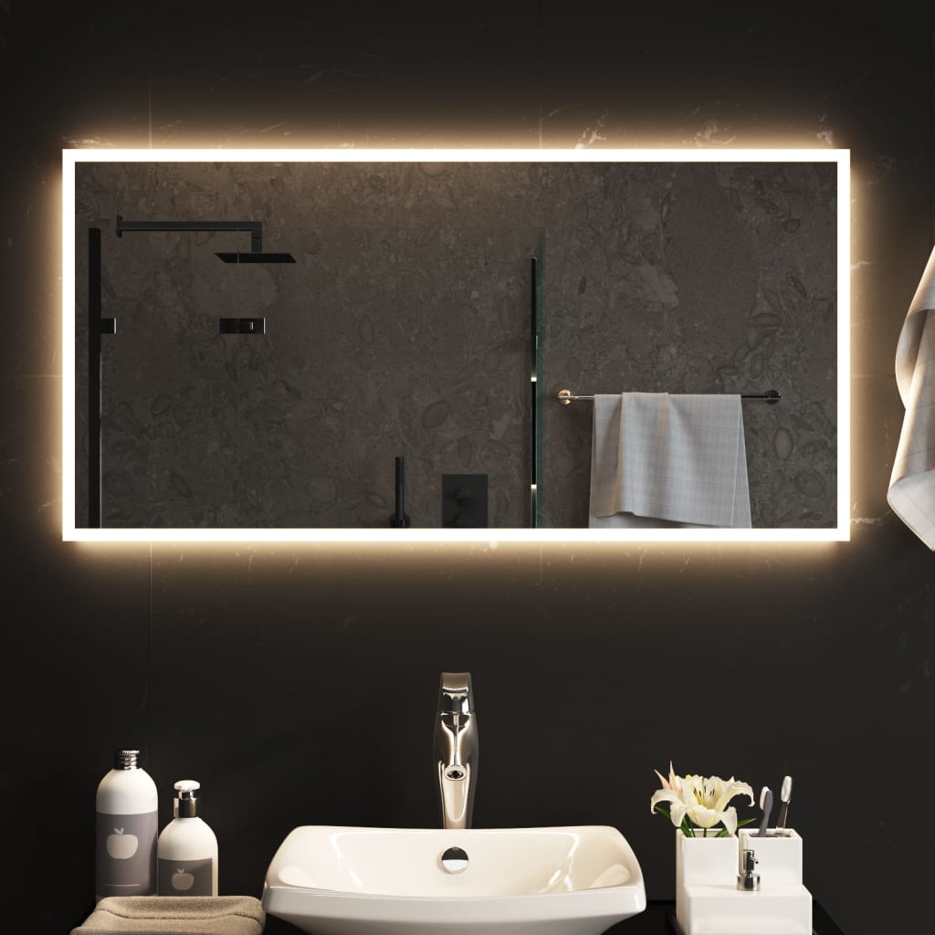 vidaXL Vonios kambario LED veidrodis, 50x100cm
