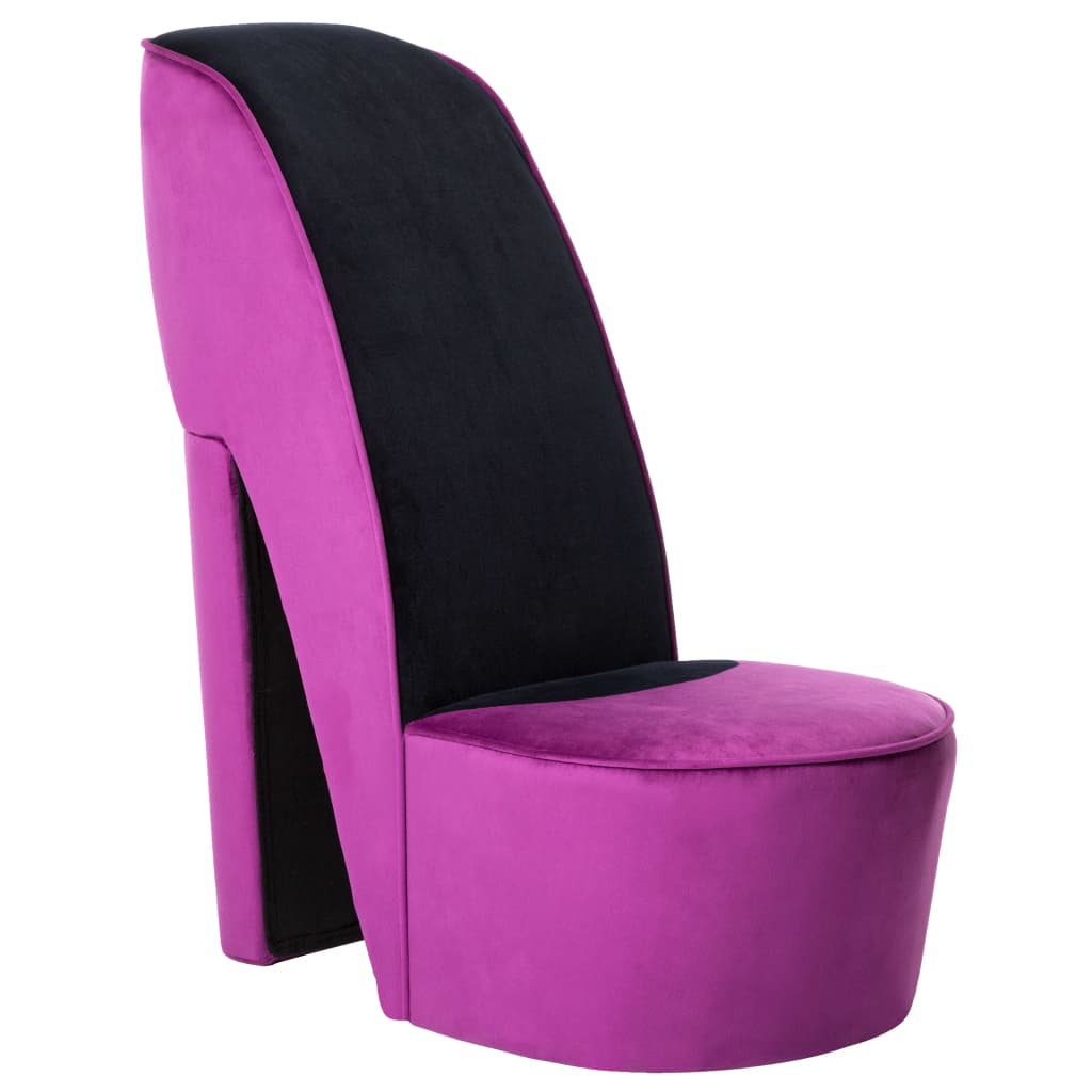 vidaXL Aukštakulnio formos kėdė, violetinės spalvos, aksomas