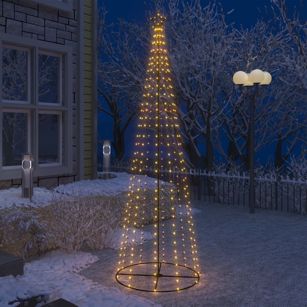 vidaXL Kalėdų eglutė, 100x300cm, kūgio formos, 330 baltų LED lempučių