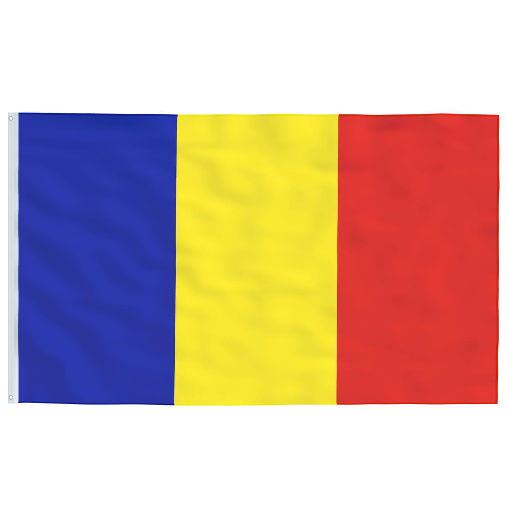 vidaXL Rumunijos vėliava su stiebu, aliuminis, 4m