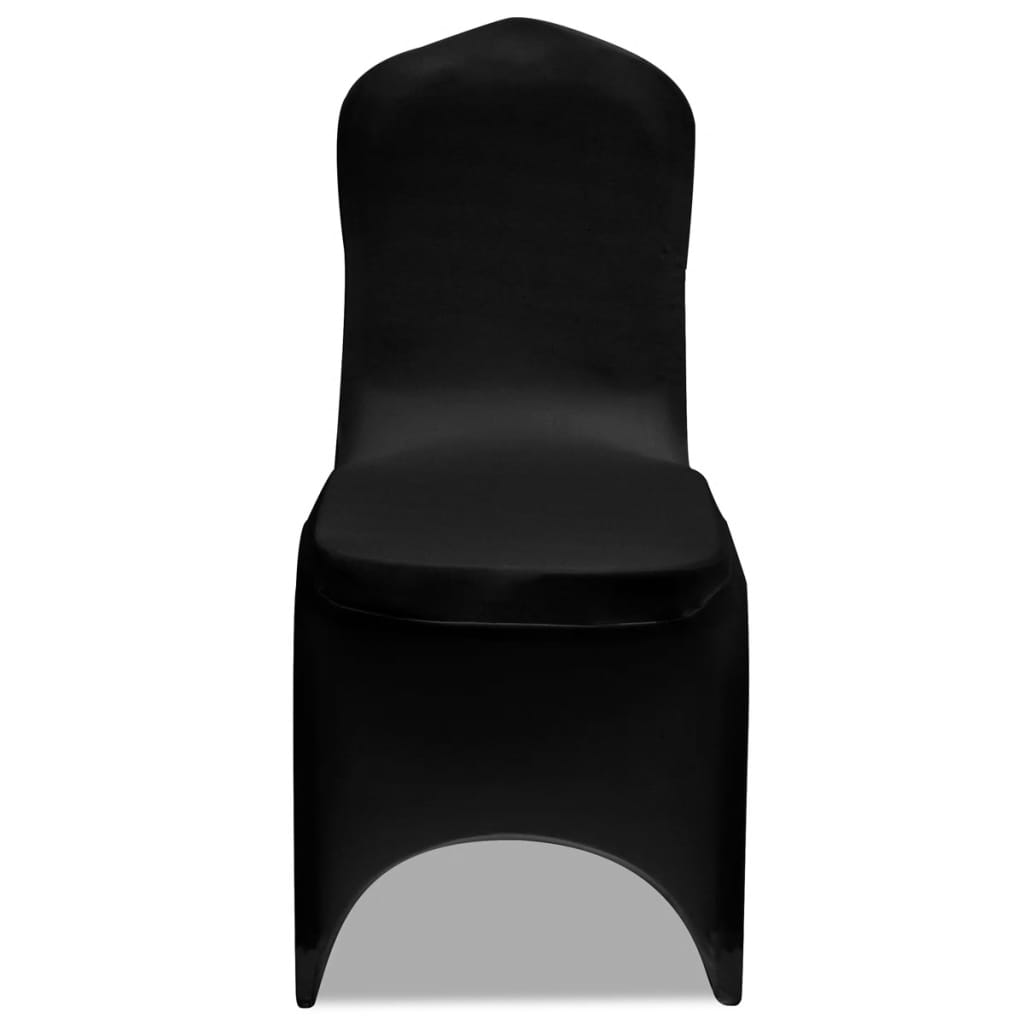 vidaXL Kėdžių užvalkalai, 18vnt., juodos spalvos, įtempiami (3x241198)