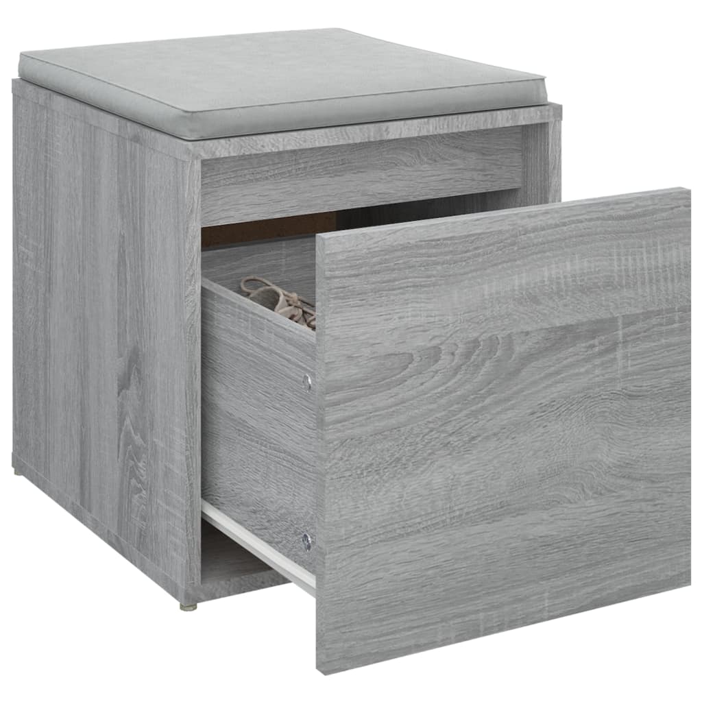 vidaXL Dėžė-stalčius, pilka ąžuolo, 40,5x40x40cm, apdirbta mediena