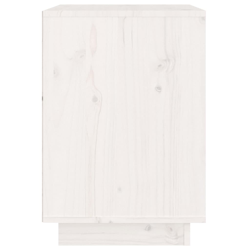 vidaXL Naktinė spintelė, balta, 40x35x50cm, pušies medienos masyvas