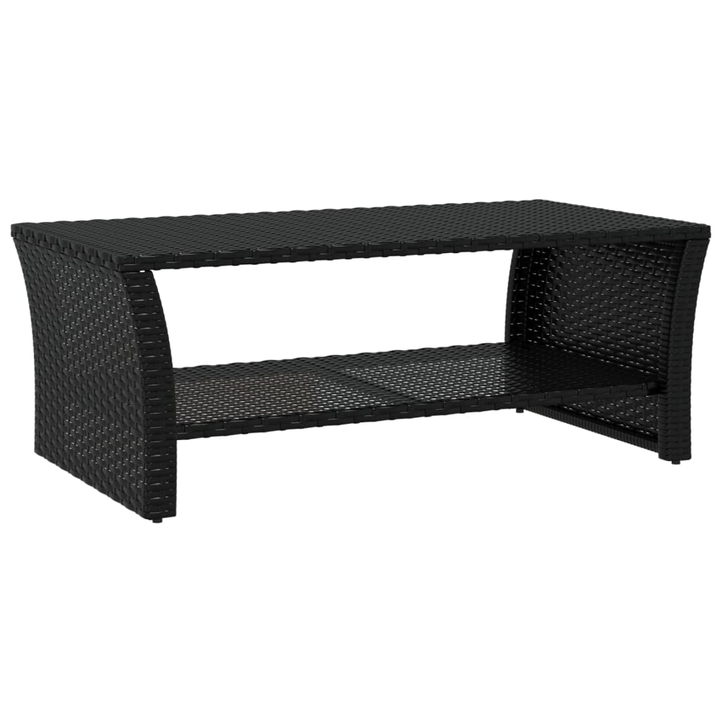 vidaXL Kavos staliukas, juodos spalvos, 100x50x40cm, poliratanas