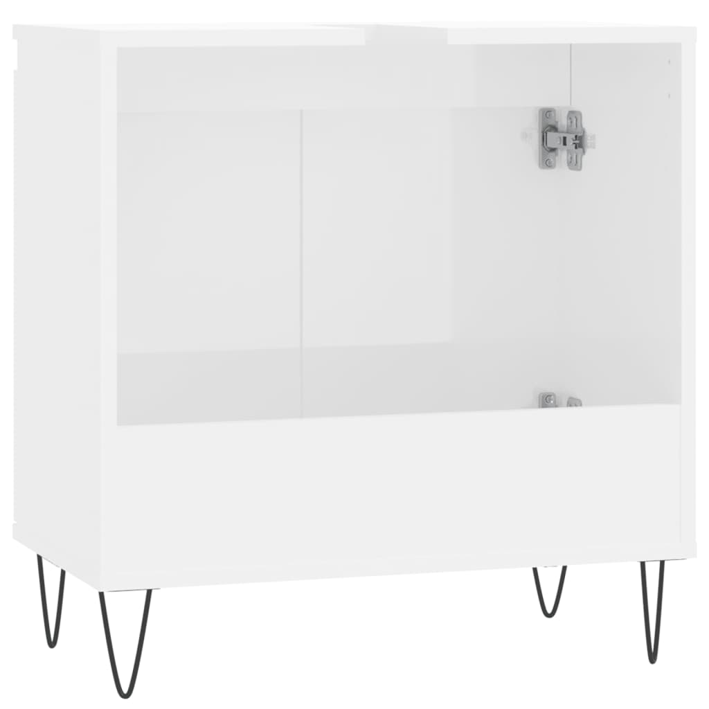 vidaXL Vonios kambario spintelė, balta, 58x33x60cm, mediena, blizgi