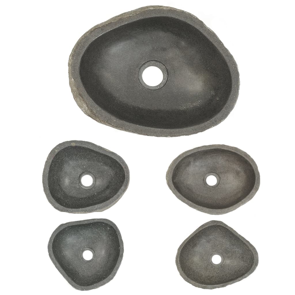 vidaXL Praustuvas, upės akmuo, ovalo formos, 29–38cm