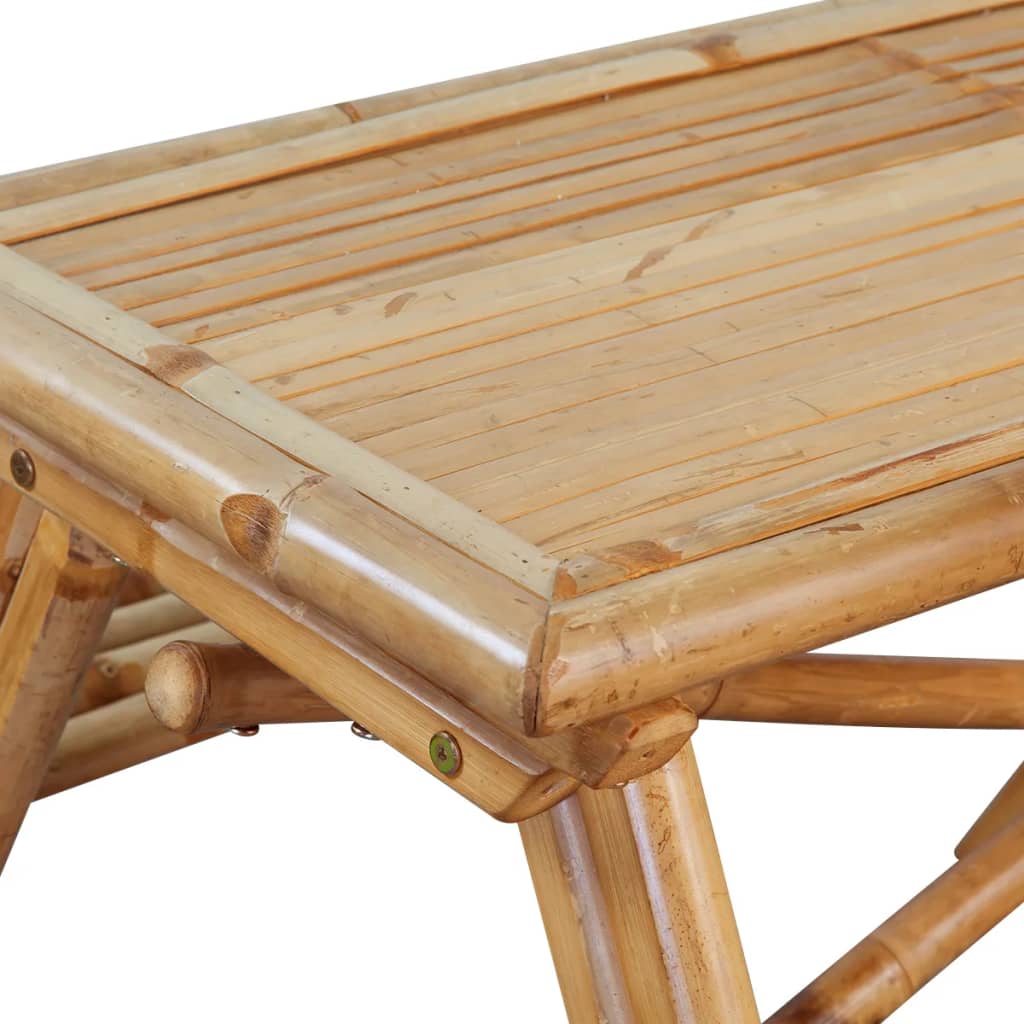vidaXL Iškylų stalas, 120x120x75cm, bambukas