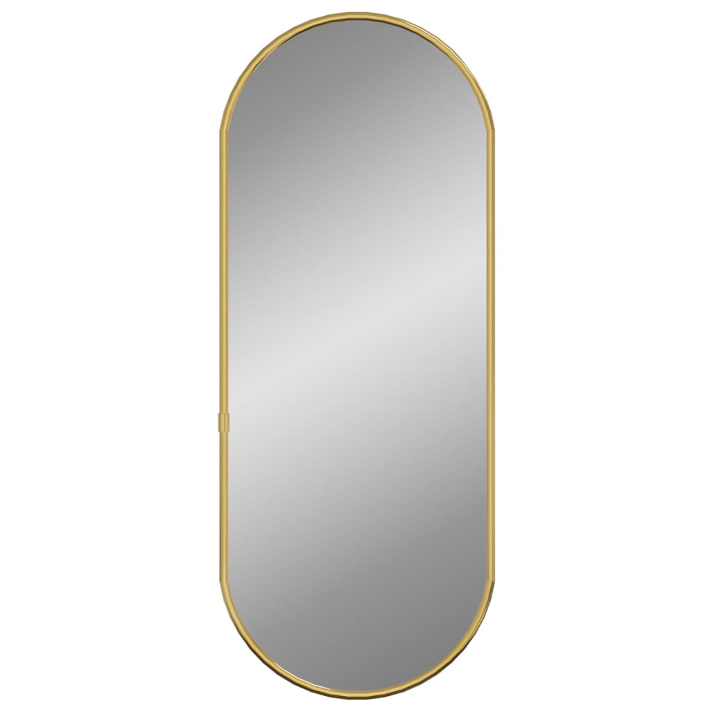 vidaXL Sieninis veidrodis, auksinės spalvos, 60x25cm, ovalo formos