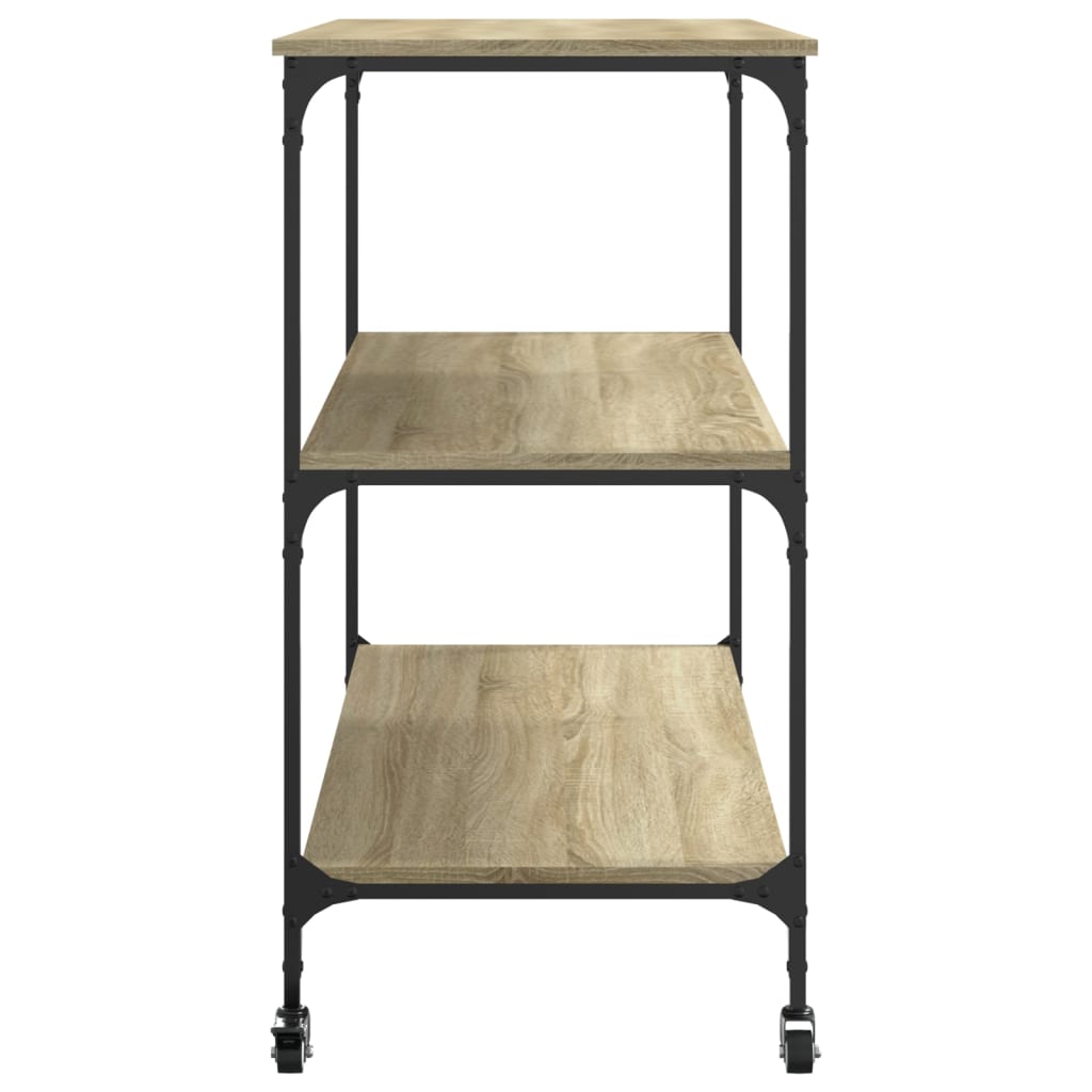 vidaXL Virtuvės vežimėlis, ąžuolo, 102x50x95cm, apdirbta mediena