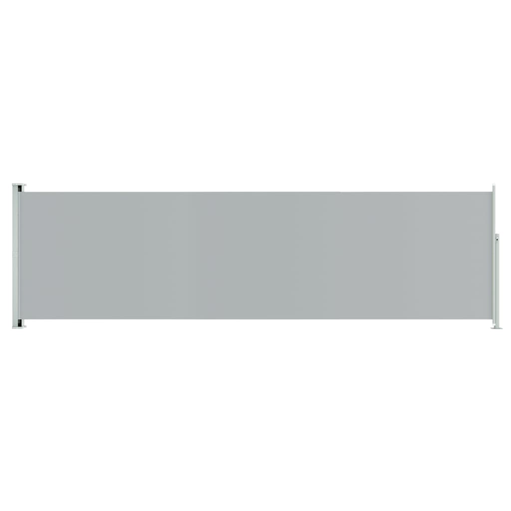 vidaXL Ištraukiama šoninė kiemo pertvara, pilkos spalvos, 180x600cm