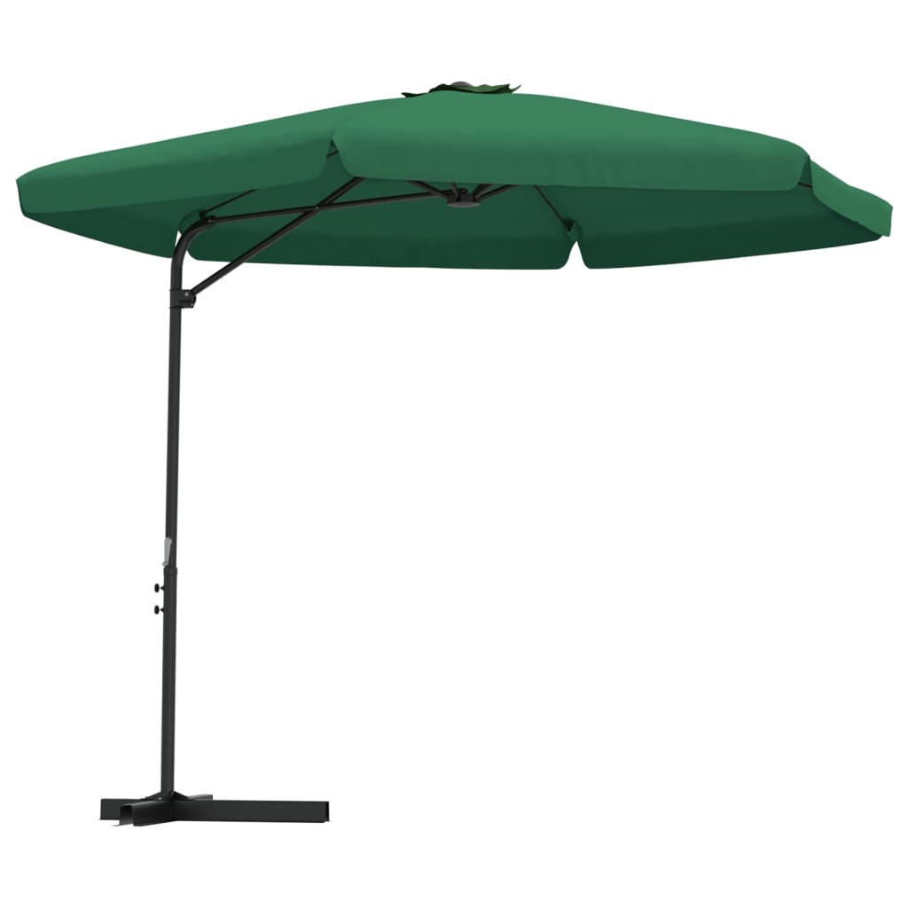 vidaXL Lauko skėtis su plieniniu stulpu, žalios spalvos, 300cm