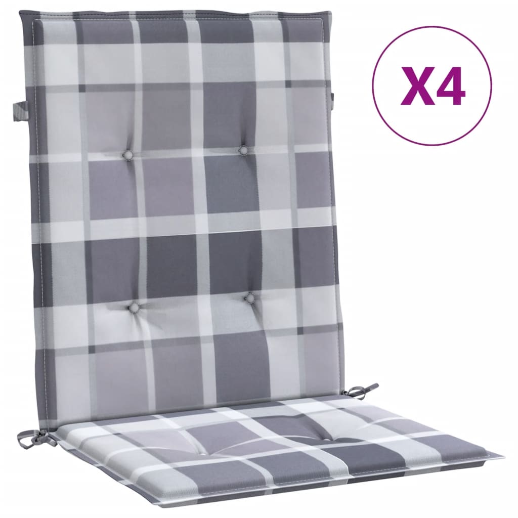 vidaXL Sodo kėdės pagalvėlės, 4vnt., 100x50x3cm, audinys, languotos