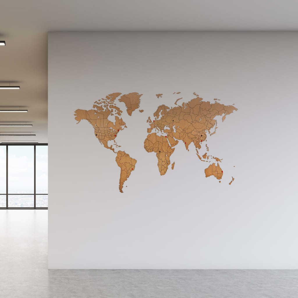 MiMi Innovations Sienos dekoracija-žemėlapis Luxury, rudas, 150x90cm